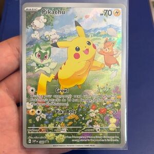 Pokemon Pikachu Card - Yellow and Red